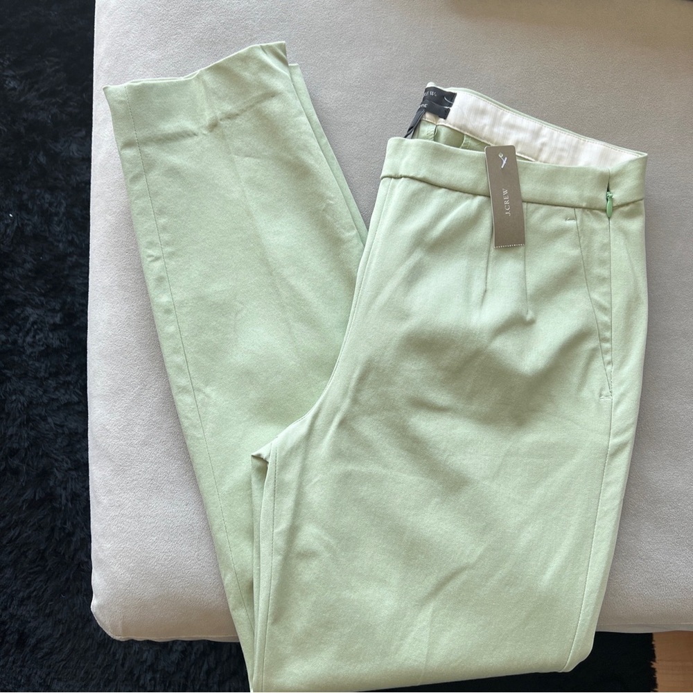 New J.Crew Martie Slim Bi-stretch Cotton Crop Pant in Light Pistachio - Picture 2 of 4
